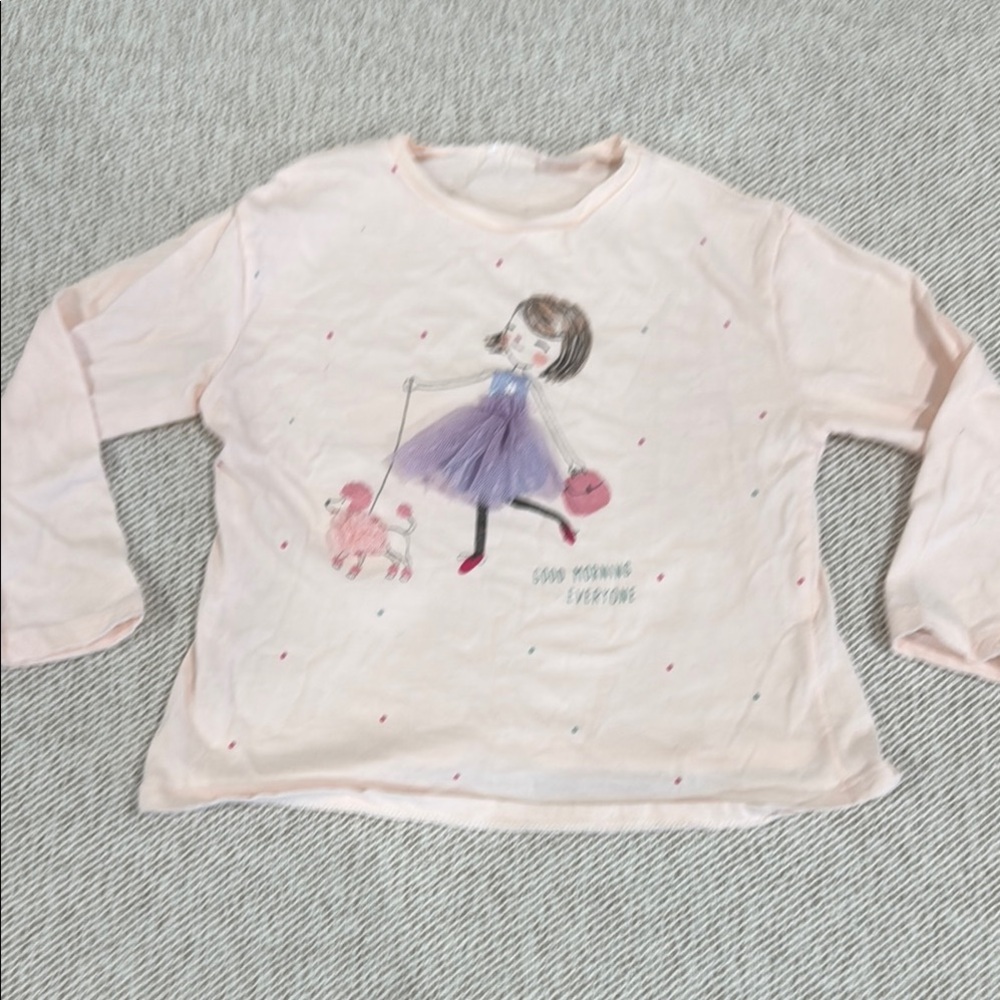 Zara Pink Polo Shirt with Whimsical Design